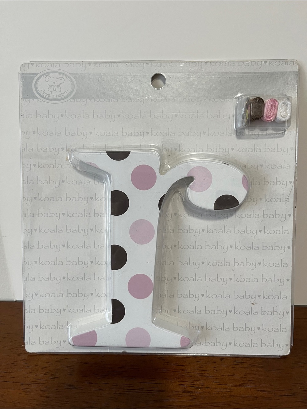 Koala Kids Polka Dot Letter "r" in Pink and Brown
